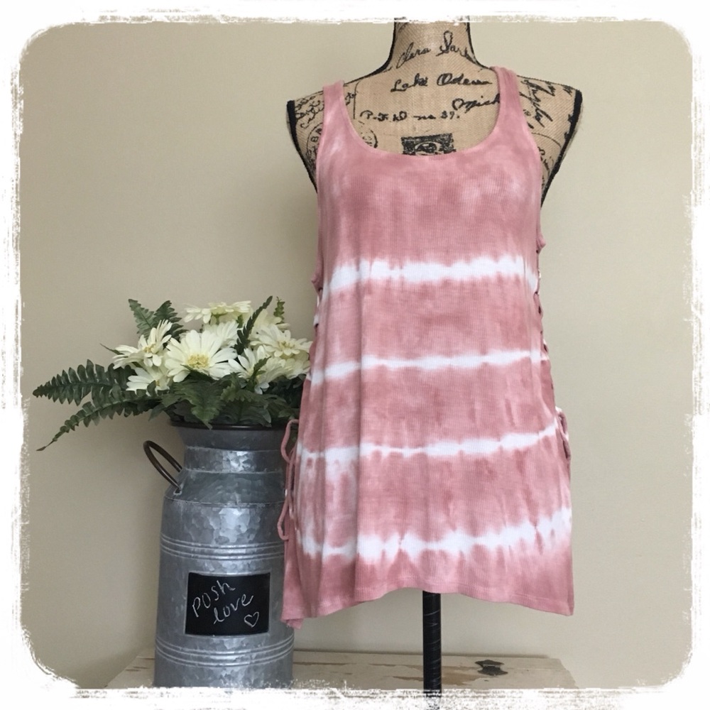 AE Soft & Sexy Pink/White Tie-Dye Tank M